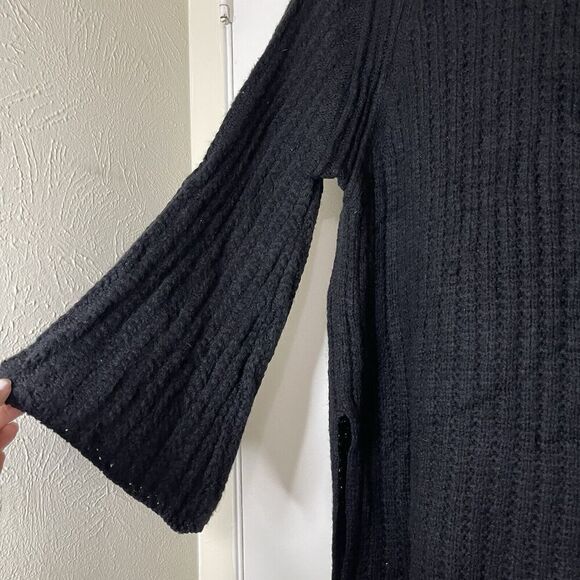 ANTHROPOLOGIE MOTH black oversized hooded knit sweater size small - Picture 2 of 6